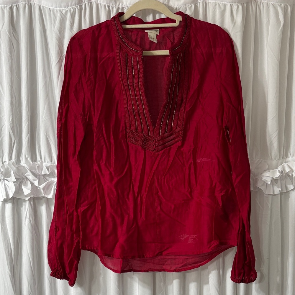 Chic Red Women's Blouse